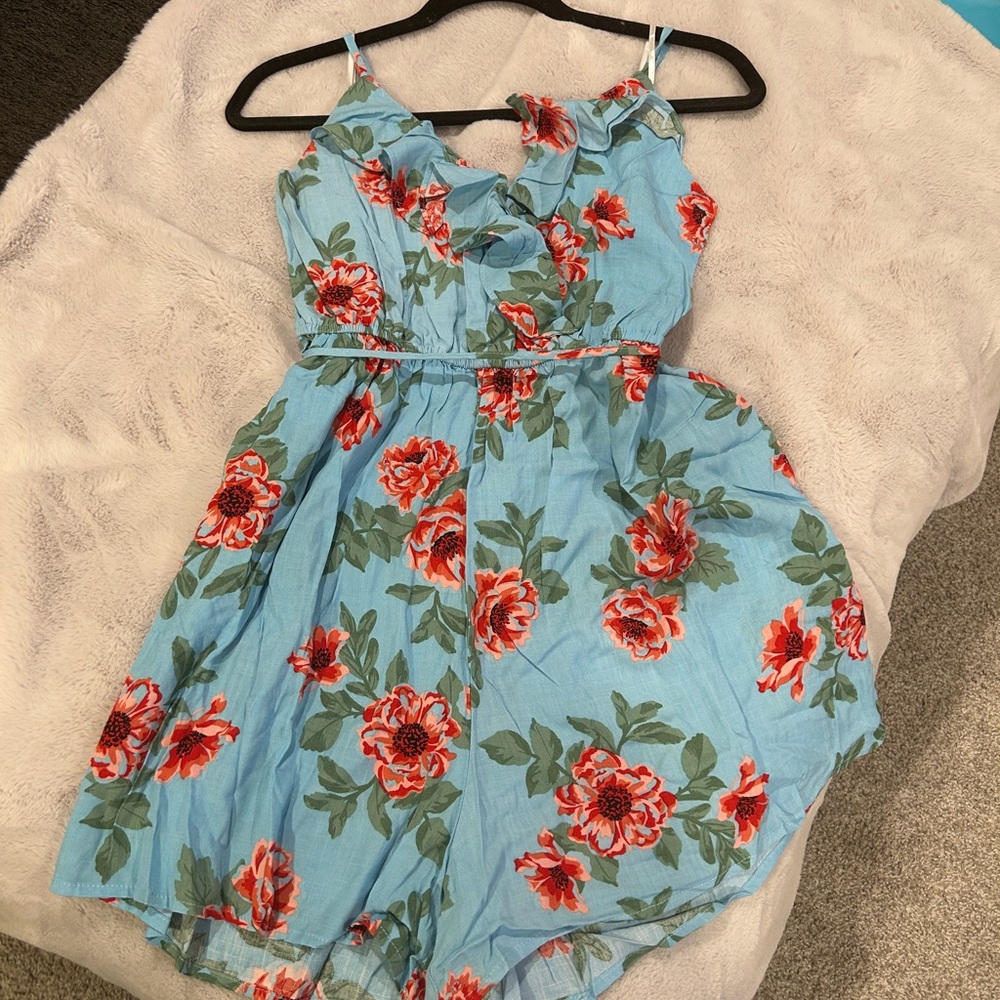 Petal & Pup - XL - Floral Blue Romper